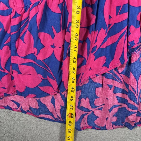 Abel the Label Sz XS Cassidy Hi-Lo Midi Dress Blue Pink Floral Flutter Sleeve - Picture 9 of 12